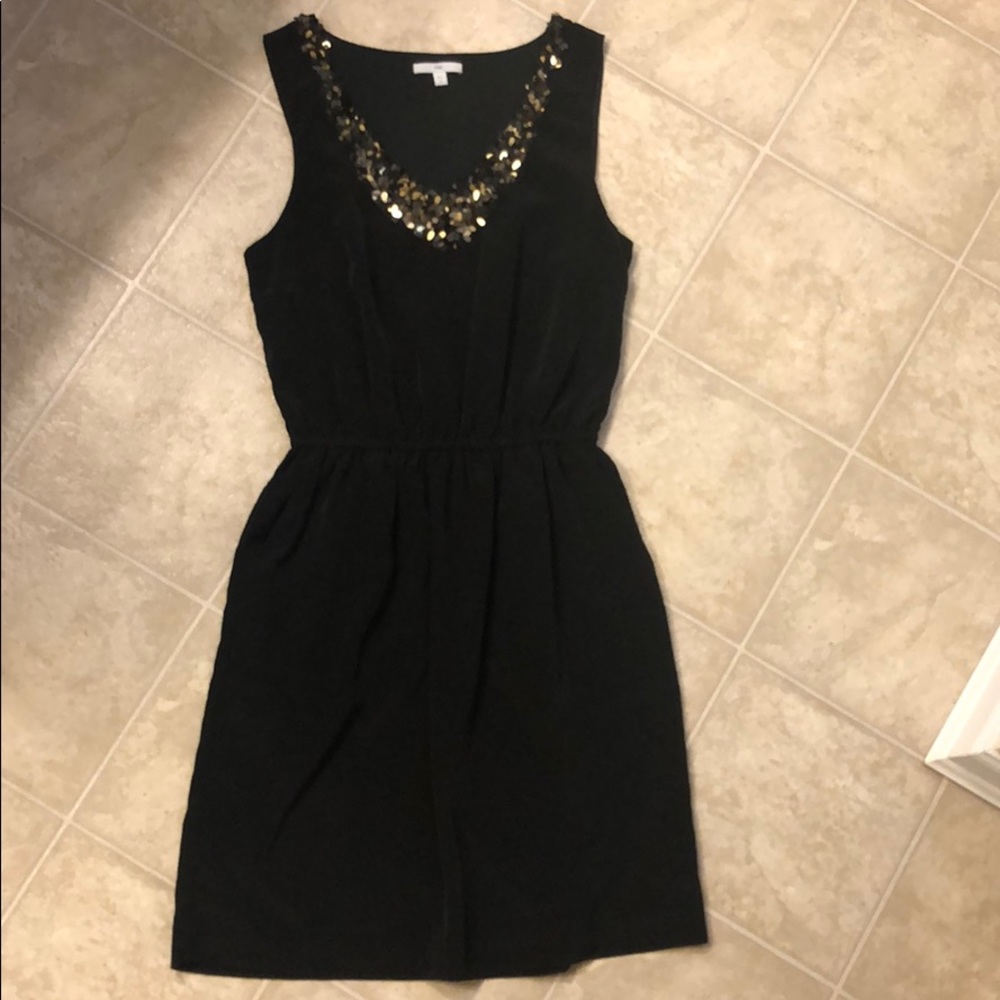 GAP-Black dress with gold and silver sequin collar